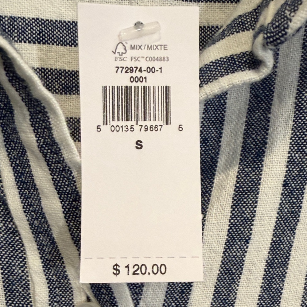 BANANA Republic Factory Gray and White Striped Long Sleeve Dress - Picture 8 of 12